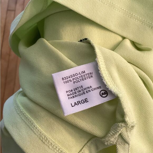 AG GREEN LABEL MENS LARGE LIME GREEN SHORT SLEEVE POLO SHIRT - Picture 7 of 7